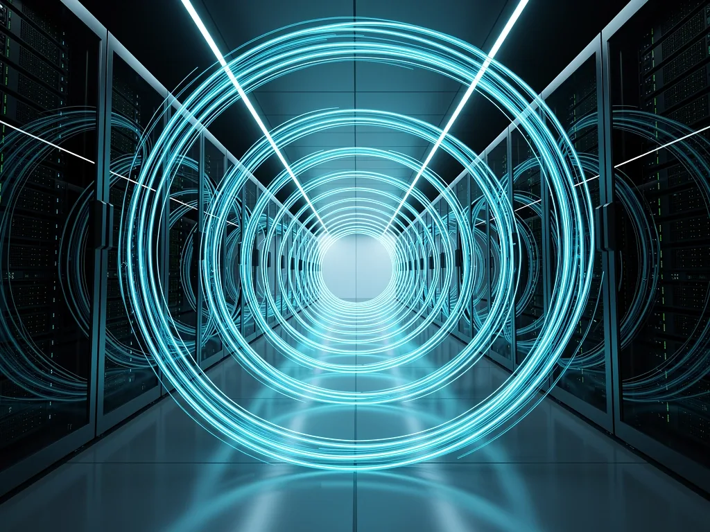 Infinite data loops concept neon